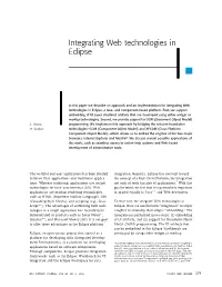 Integrating Web Technologies in Eclipse
