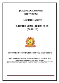 Java Programming [R17a0507]