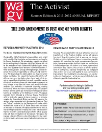 The Activist Summer Edition & 2011-2012 ANNUAL REPORT