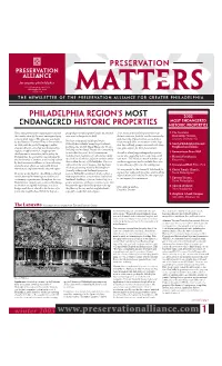 2003 Most Endangered Endangered Historic Properties HISTORIC PROPERTIES