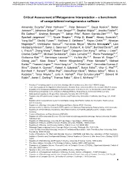 A Benchmark of Computational Metagenomics Software