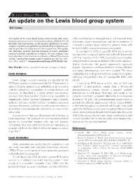 An Update on the Lewis Blood Group System