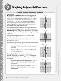Graphing Polynomial Functions