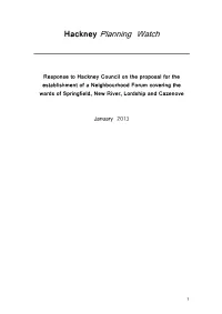 Hackney Planning Watch Response to Proposed