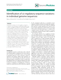 Identification of Cis-Regulatory Sequence