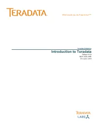 Introduction to Teradata