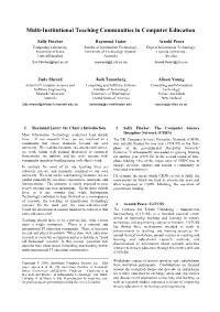 Multi-Institutional Teaching Communities in Computer Education