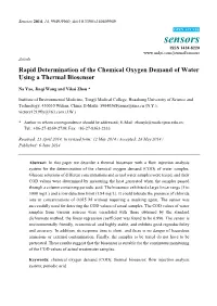 Rapid Determination of the Chemical Oxygen Demand of Water Using a Thermal Biosensor