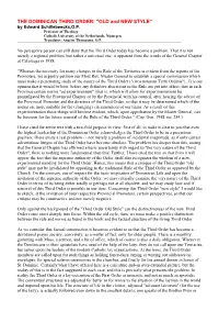THE DOMINICAN THIRD ORDER: 