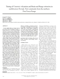 Timing of Cenozoic Volcanism and Basin and Range Extension in Northwestern Nevada: New Constraints from the Northern Pine Forest Range