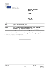 11254/18 RG/Ml 1 JAI.1 Delegations Will Find Attached the Annual Reports
