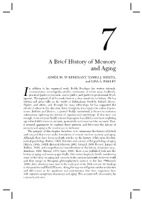 A Brief History of Memory and Aging