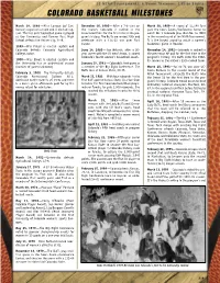 Colorado Basketball Milestones