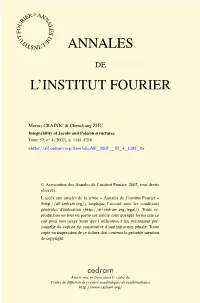 Integrability of Jacobi and Poisson Structures Tome 57, No 4 (2007), P