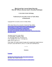 Israel's Critical Security Requirements