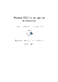 Photon-BEC in an Optical Microcavity