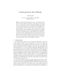 Predicting Search Task Difficulty