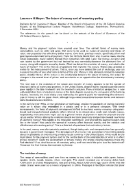 The Future of Money and of Monetary Policy