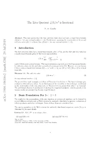 The Zeta Quotient $\Zeta (3)/\Pi^ 3$ Is Irrational