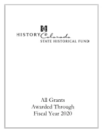 All Grants Awarded Through Fiscal Year 2020 INTRODUCTION and KEY