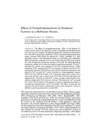 Effects of Tetraethylammonium on Potassium Currents in a Molluscan Neuron