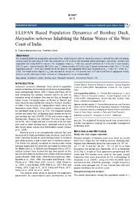 ELEFAN Based Population Dynamics of Bombay Duck, Harpadon Nehereus Inhabiting the Marine Waters of the West Coast of India