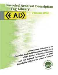 Encoded Archival Description Tag Library