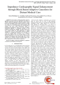 Impedance Cardiography Signal Enhancement Through Block Based Adaptive Cancellers for Distant Medical Care