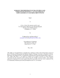 Modeling the Performance of Fha-Insured Loans: Borrower Heterogeneity and the Exercise of Mortgage Default and Prepayment Options