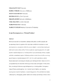 Script Development As a ‘Wicked Problem’
