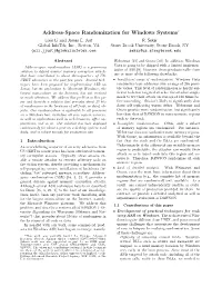 Address-Space Randomization for Windows Systems