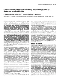 Cardiovascular Function Is Altered by Picomole Injections of Glutamate Into Rat Medulla