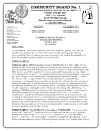 COMMUNITY BOARD No. 1