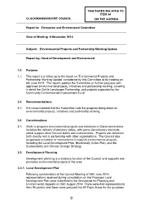 Environmental Projects and Partnership Working Update 6