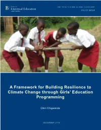 A Framework for Building Resilience to Climate Change Through Girls’ Education Programming