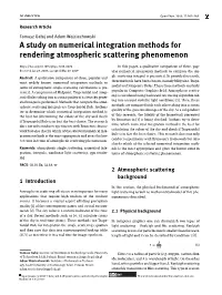 A Study on Numerical Integration Methods for Rendering Atmospheric