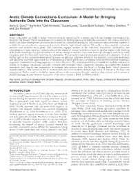 Arctic Climate Connections Curriculum: a Model for Bringing Authentic Data Into the Classroom Anne U