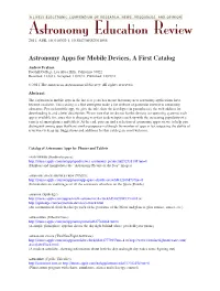 Astronomy Apps for Your Smart Phone