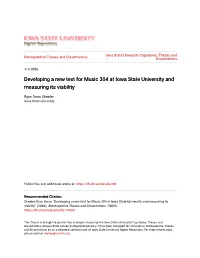 Developing a New Text for Music 304 at Iowa State University and Measuring Its Viability