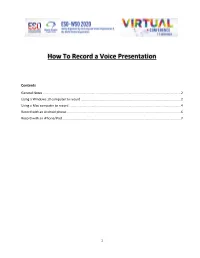 How to Record a Voice Presentation