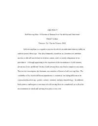 ABSTRACT Self-Serving Bias: a Review of Research on Variability