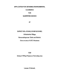 Application for Obtaining Environmental Clearance for Quarrying Savudu