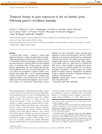 Temporal Change in Gene Expression in the Rat Dentate Gyrus Following Passive Avoidance Learning
