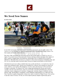 We Need New Names,Unleash the Bulls!,Not My Brother's Keeper