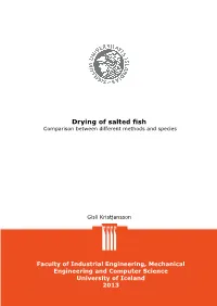 Drying of Salted Fish Comparison Between Different Methods and Species
