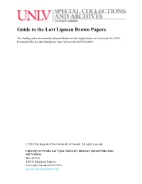 Guide to the Lori Lipman Brown Papers