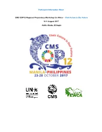 Participant Information Sheet CMS COP12 Regional Preparatory