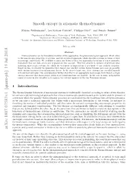Smooth Entropy in Axiomatic Thermodynamics