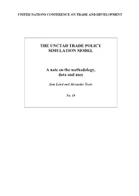 THE UNCTAD TRADE POLICY SIMULATION MODEL a Note on The