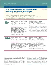 2014 AHA/ACC Guideline for the Management of Patients With